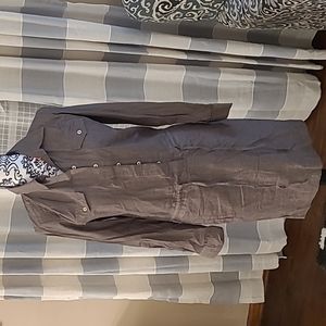 Boden sz 4 brown drawstring waist button shirt dress